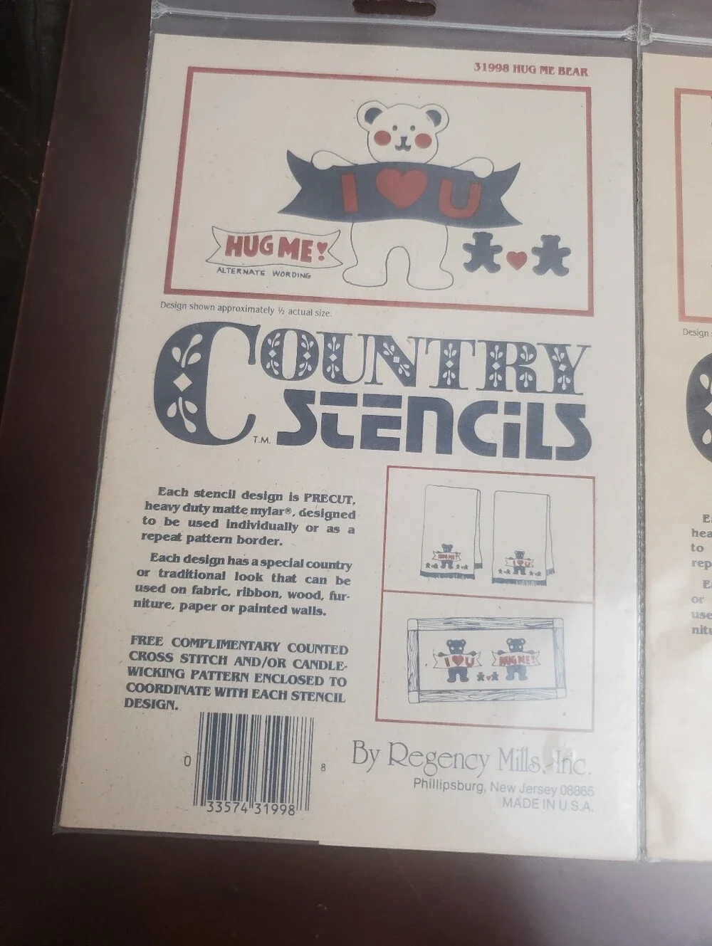 NOS Lot Of 4 Country Stencils By Regency Mills Teddies  And Bears U.S.A